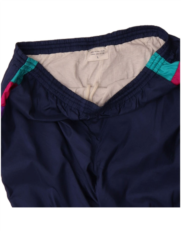 ADIDAS Herren-Trainingshose, Jogginghose, groß, marineblau, Colourblock-Nylon