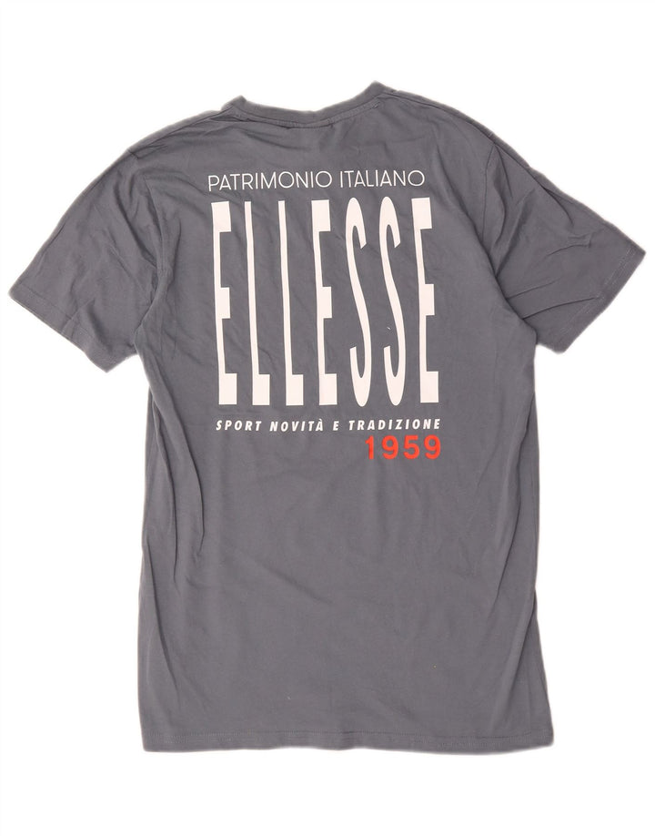 Ellesse Herren-T-Shirt mit Grafik, Größe S, graue Baumwolle