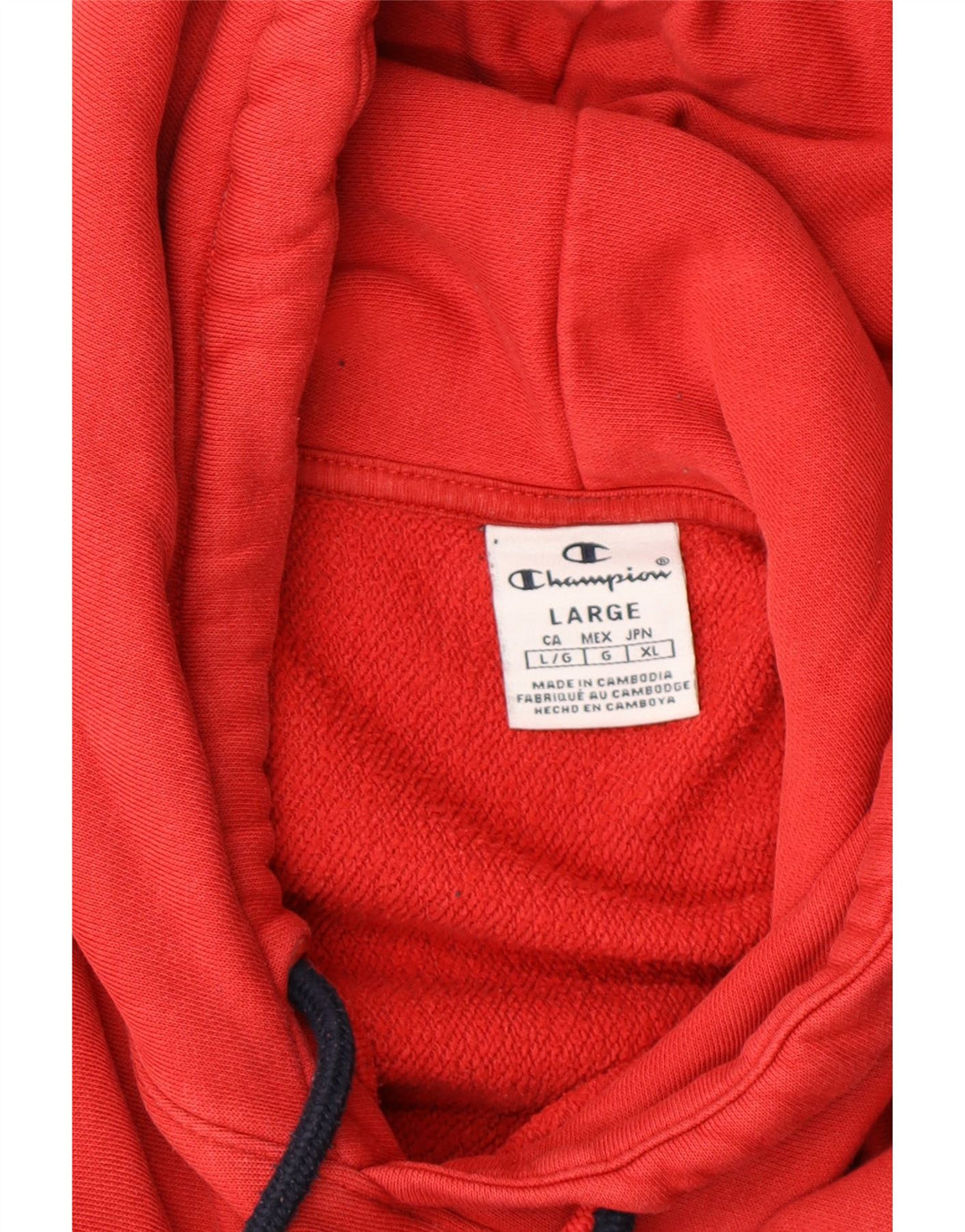 CHAMPION Damen-Kapuzenpullover mit Grafik, UK 16, Größe L, Rot, Farbblock