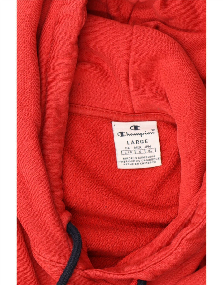 CHAMPION Damen-Kapuzenpullover mit Grafik, UK 16, Größe L, Rot, Farbblock