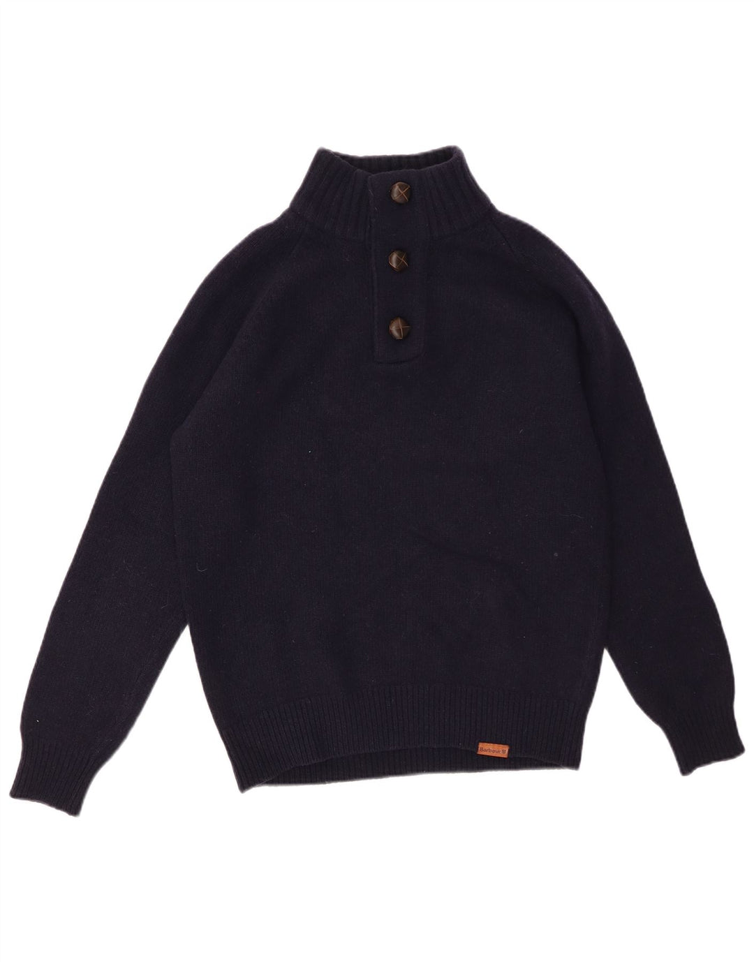 BARBOUR Herren-Pullover mit Knopfkragen, Größe S, Marineblau