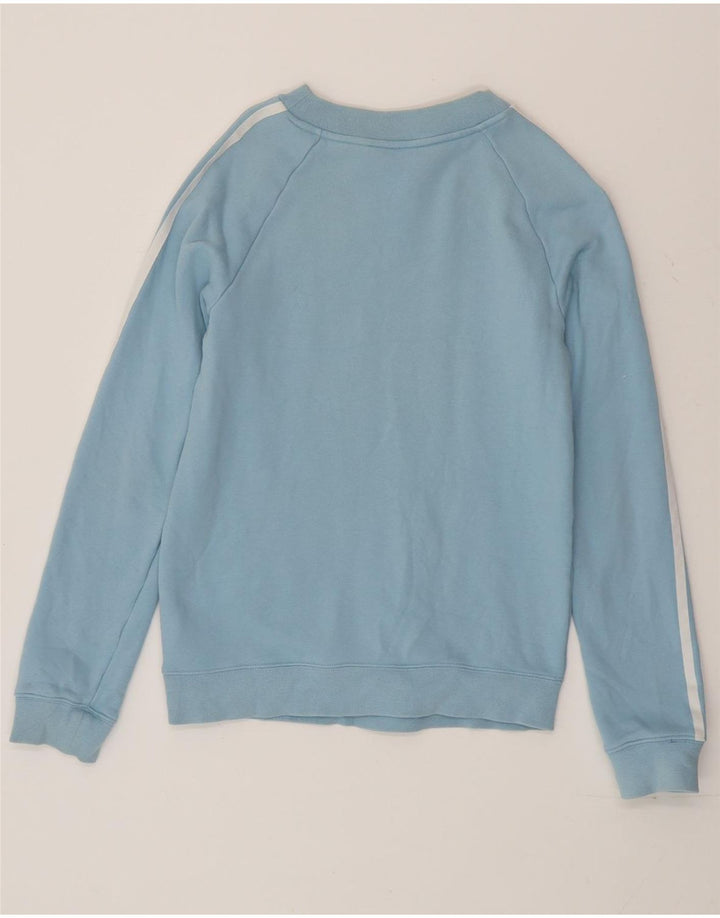 Adidas Damen Sweatshirt Pullover UK 10 Small Blaue Baumwolle