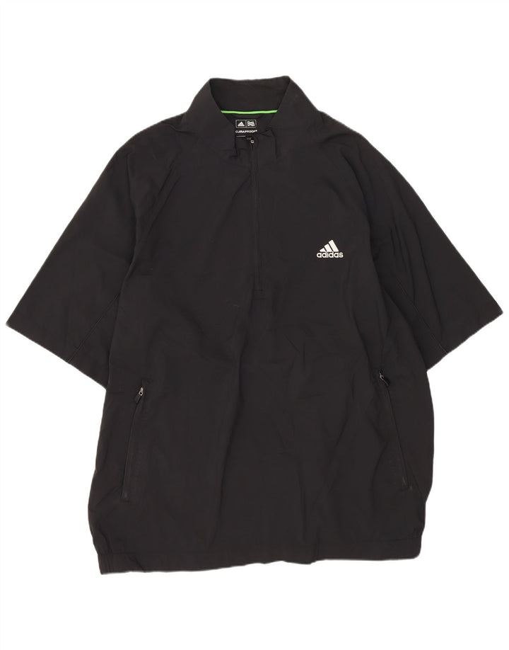 Adidas Herren Clima Proof Kurzarm-Pullover-Trainingsanzug-Oberteil, Größe L, Schwarz