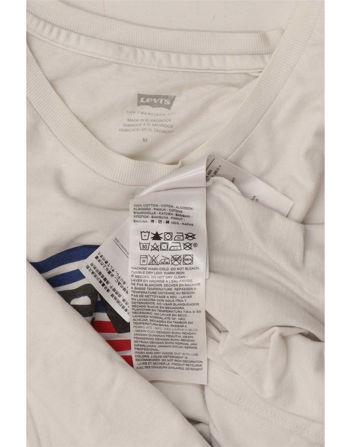 Levi's Damen-T-Shirt mit Grafik, UK 14, mittelweiße Baumwolle