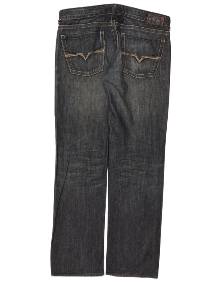 Guess Herren Straight Jeans W36 L33 Blaue Baumwolle