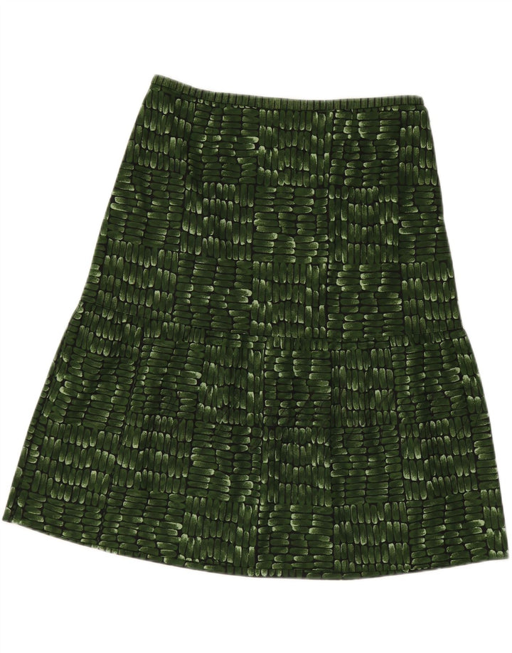 VINTAGE Womens Abstract Pattern A-Line Skirt W31 Large  Green Vintage Vintage and Second-Hand Vintage from Messina Hembry 