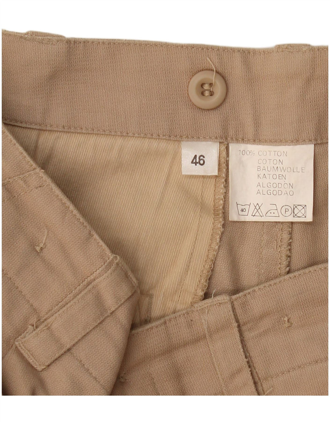VINTAGE Herren Cargo Shorts IT 46 Small W32 Beige Baumwolle