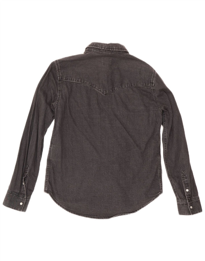 Levi's Damen Jeanshemd UK 10 Small Schwarz Baumwolle