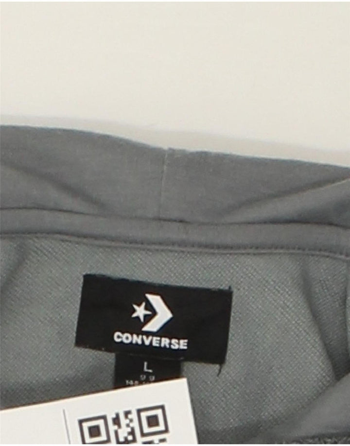 CONVERSE Boys Graphic Hoodie Jumper 13-14 Years Large Grey Polyester Vintage Converse and Second-Hand Converse from Messina Hembry 