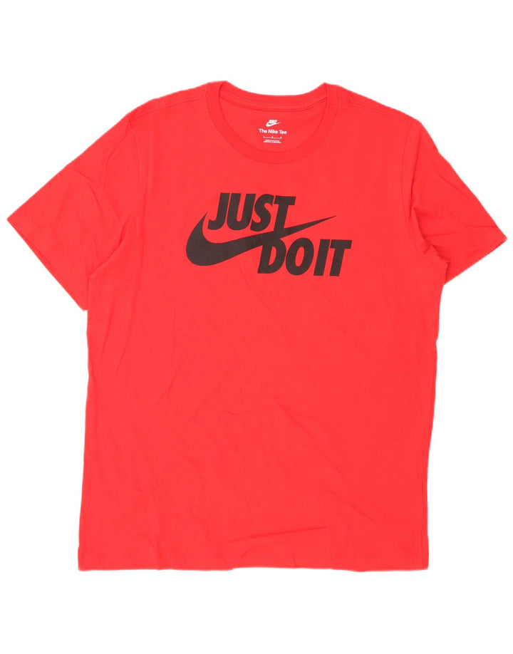Nike Herren-T-Shirt mit Grafik, Größe L, aus roter Baumwolle