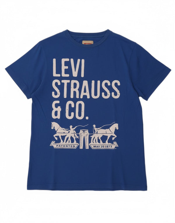 LEVI'S Jungen-T-Shirt mit Grafik, 15–16 Jahre, blaue Baumwolle