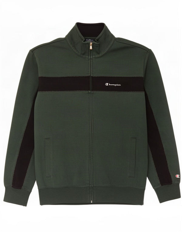 Champion Mens Tracksuit Top Jacket Large Green Colourblock