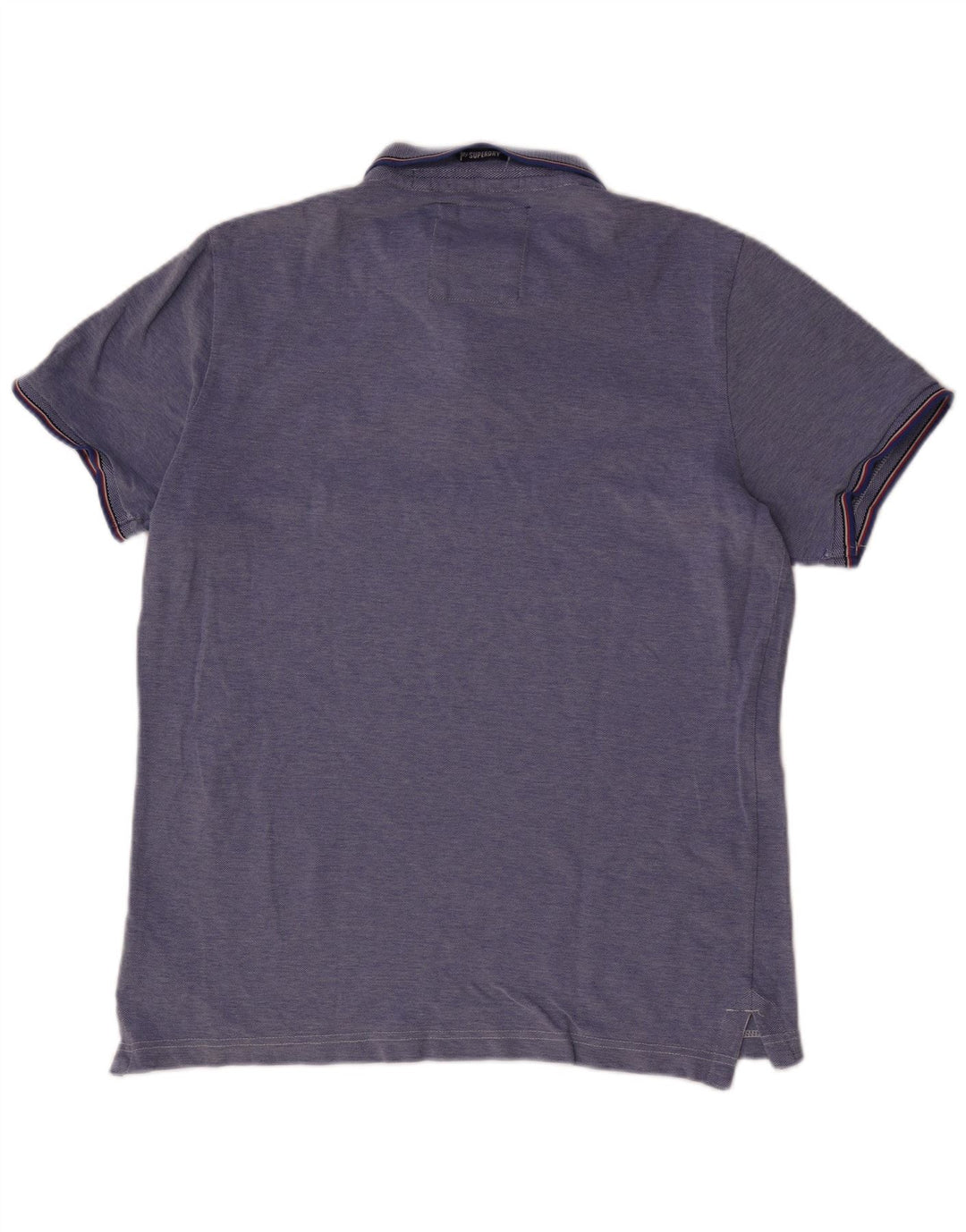 SUPERDRY Herren Poloshirt 2XL Blaue Baumwolle