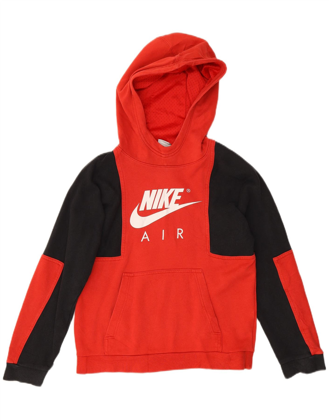 Nike Jungen-Pullover mit grafischem Kapuzenpullover, 11–12 Jahre, Größe L, Rot, Farbblock