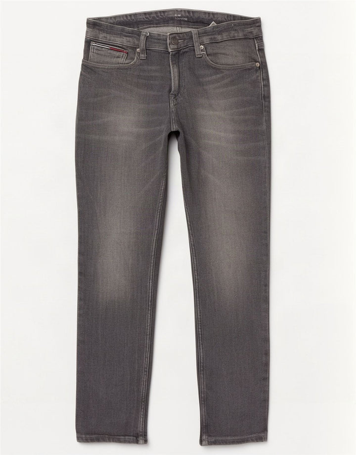 Tommy Hilfiger Herren Scanton Slim Jeans W32 L30 Graue Baumwolle