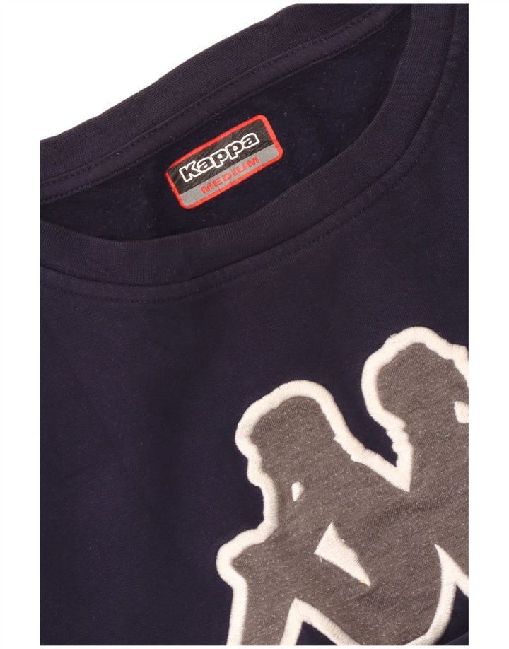 Kappa Damen Grafik-Sweatshirt-Pullover UK 14 Medium Marineblau