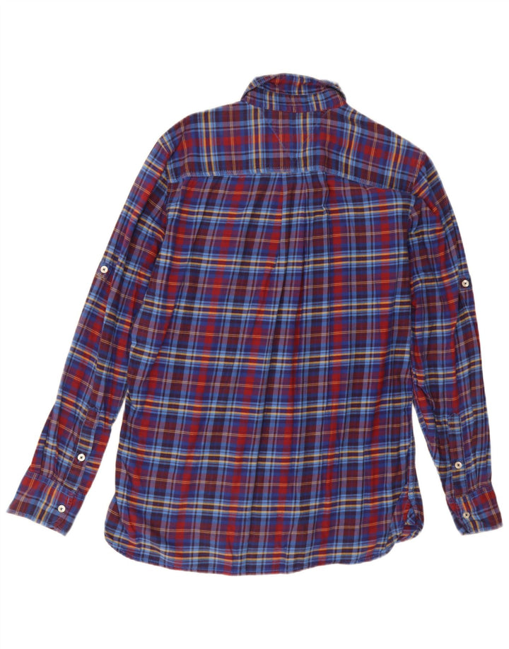 Tommy Hilfiger Herren-Flanellhemd mit passgenauer Passform, mittelblau karierte Baumwolle