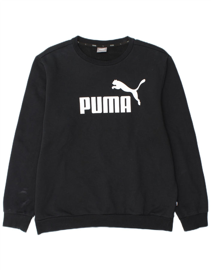 Puma Herren Grafik-Sweatshirt-Pullover, groß, schwarze Baumwolle