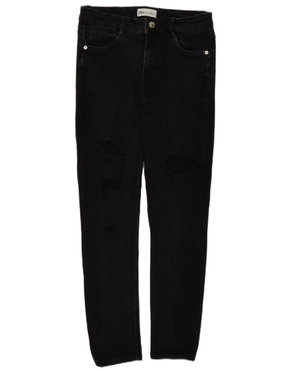 Zara Damen Skinny Jeans EU 38 Small W28 L26 Schwarze Baumwolle