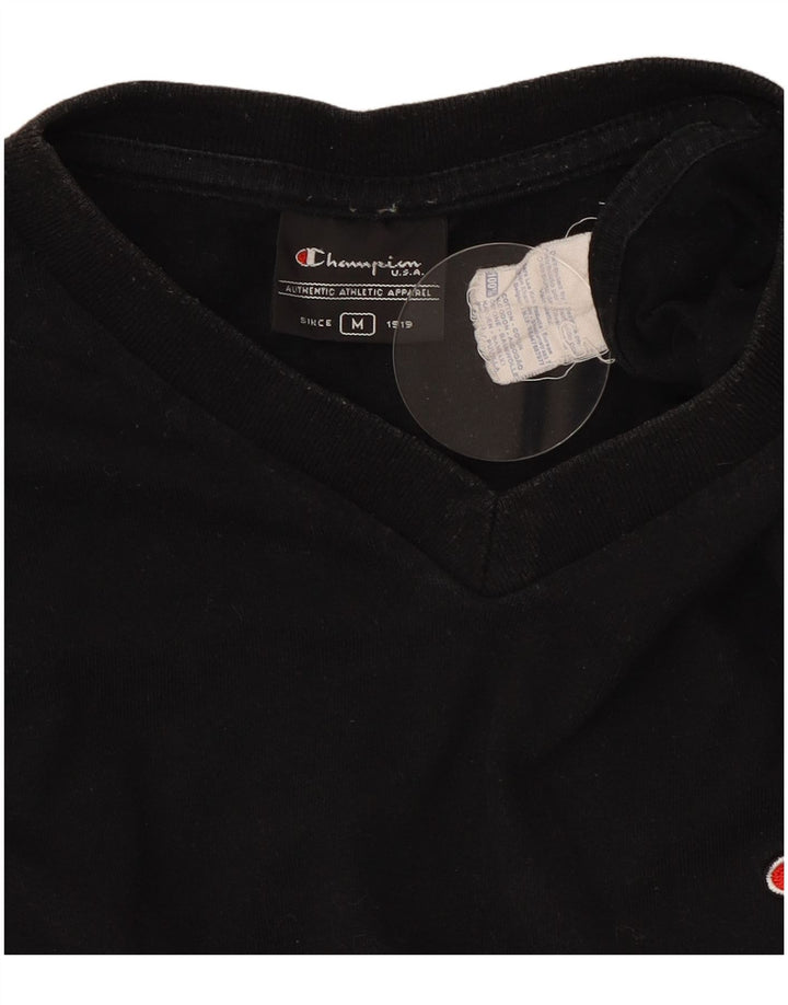 Champion Herren T-Shirt Top Medium Schwarz Baumwolle