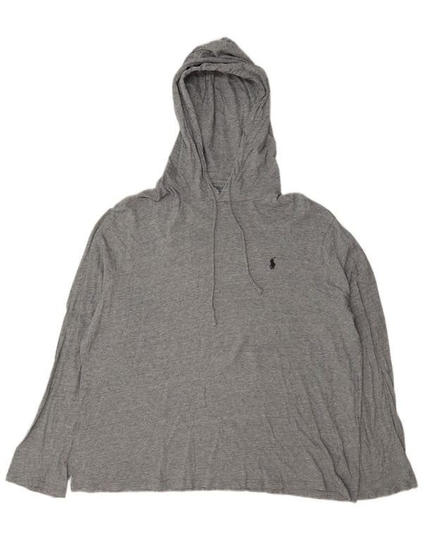 Polo Ralph Lauren Mens Hooded Top Long Sleeve XL Grey Cotton