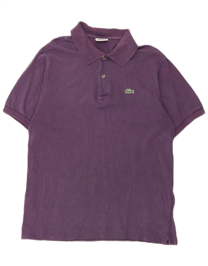 Lacoste Herren-Poloshirt, Größe 4, mittelviolette Baumwolle