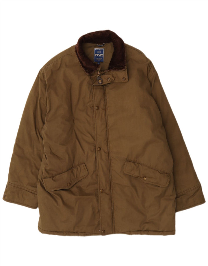 Seven Oaks Herren-Windbreaker-Mantel, UK 42, XL, Khaki, Polyester