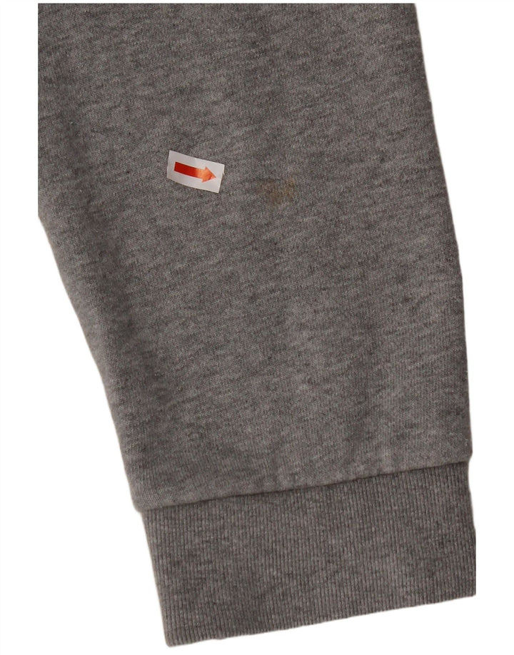 ADIDAS Herren Kapuzenpullover aus mittelgrau gefleckter Baumwolle