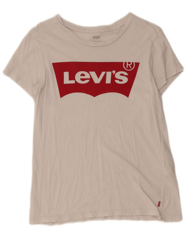 LEVI'S Womens Graphic T-Shirt Top UK 10 Small White