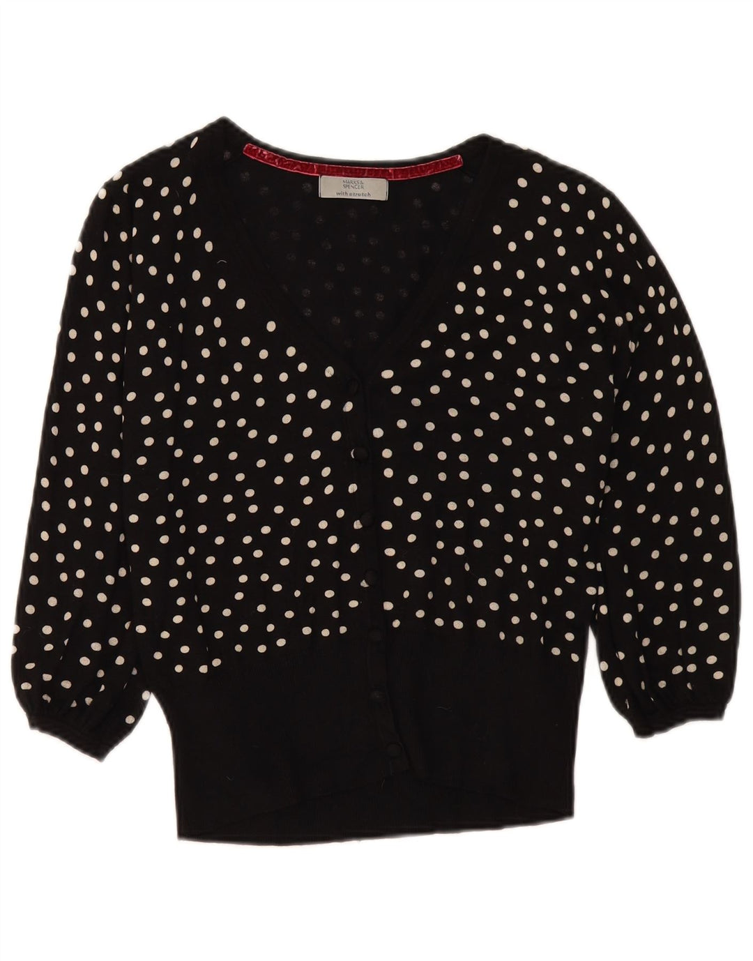 Marks & Spencer Damen-Cardigan, Gr. 14, mittelschwarz gefleckt