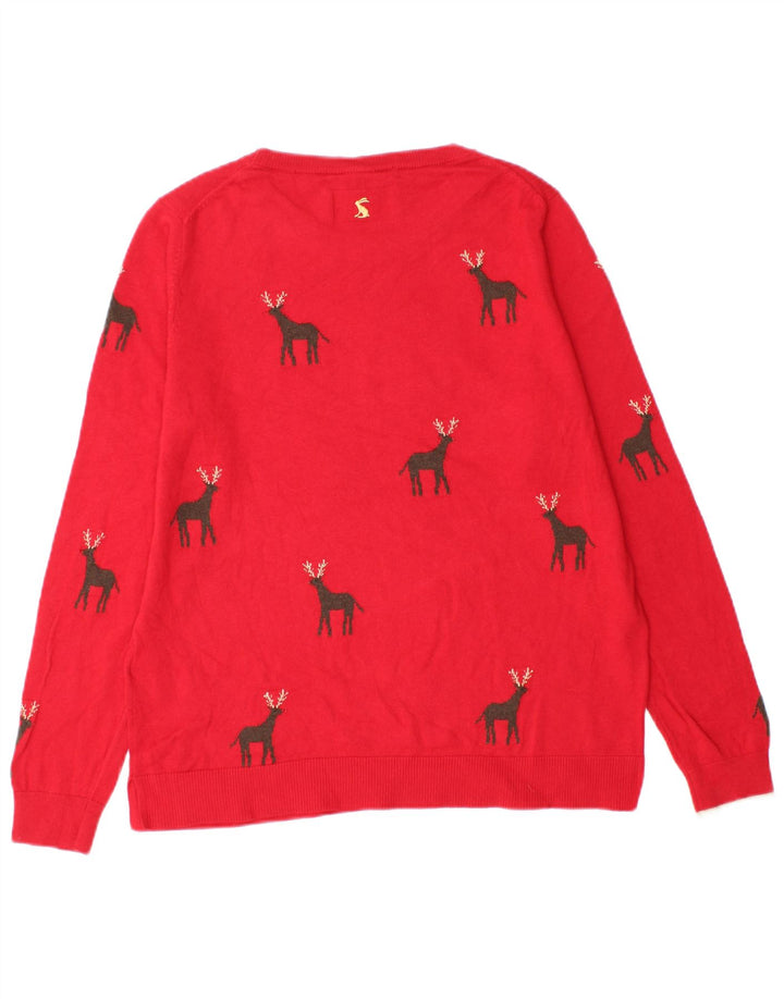 Joules Damen-Pullover mit Rundhalsausschnitt, UK 14, Größe L, Rot, Weihnachten