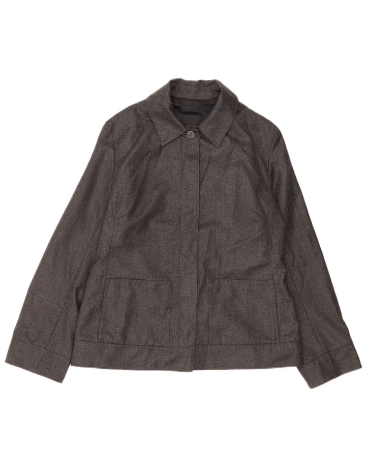 WHISTLES Damen Bomberjacke UK 14 Große graue Wolle