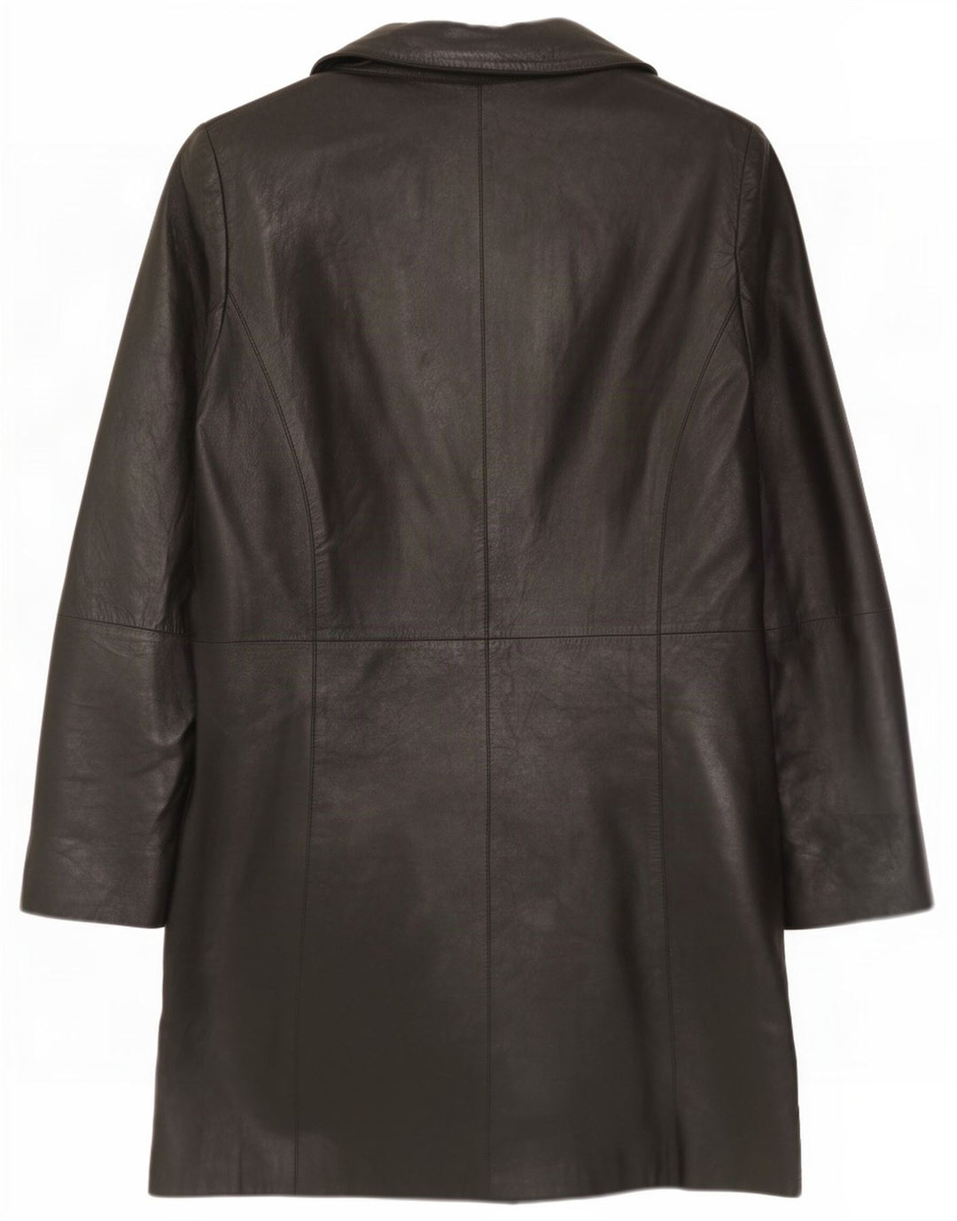 Vintage Damen Ledermantel EU 36 Small Schwarz