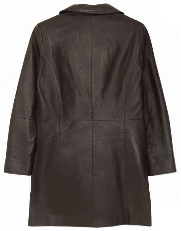 Vintage Damen Ledermantel EU 36 Small Schwarz