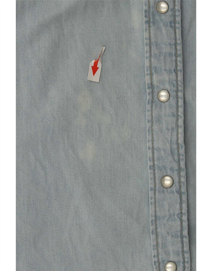 Benetton Damen Jeanshemd UK 10 Small Blau