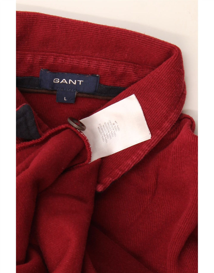 GANT Herren-Sweatshirt mit Rollkragen, groß, burgunderrote Baumwolle