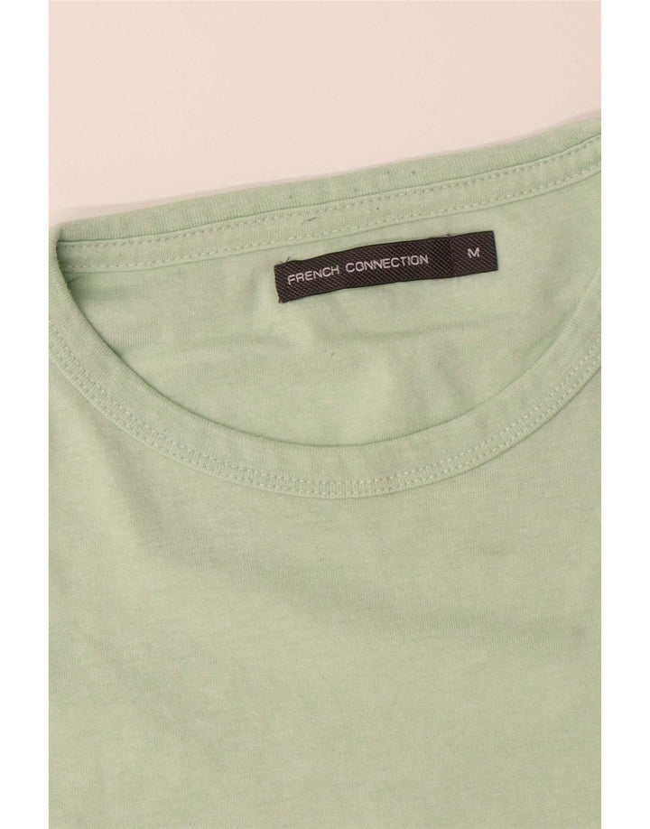 French Connection Herren-T-Shirt-Oberteil aus mittelgrüner Baumwolle