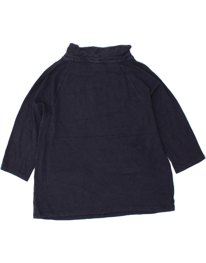 LAURA ASHLEY Womens 3/4 Sleeve Sweatshirt Jumper UK 14 Medium Navy Blue Vintage Laura Ashley and Second-Hand Laura Ashley from Messina Hembry 