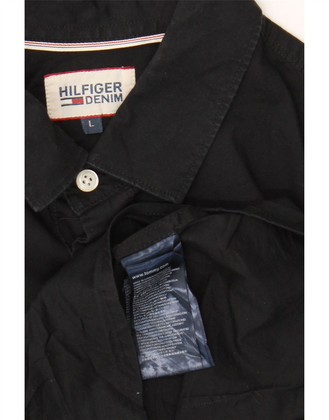 TOMMY HILFIGER Herrenhemd Große schwarze Baumwolle