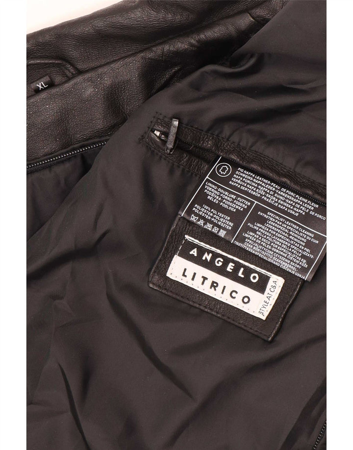 Angelo Litrico Herren Lederjacke UK 42 XL Schwarz