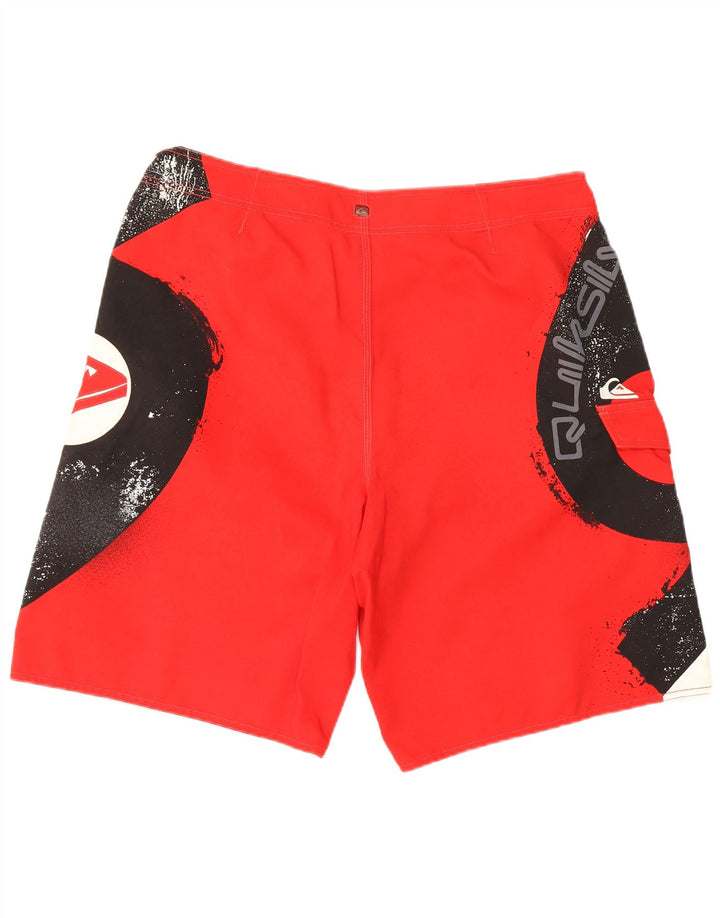 Quiksilver Herren-Badeshorts mit Grafik, groß, weißes Farbblock-Polyester