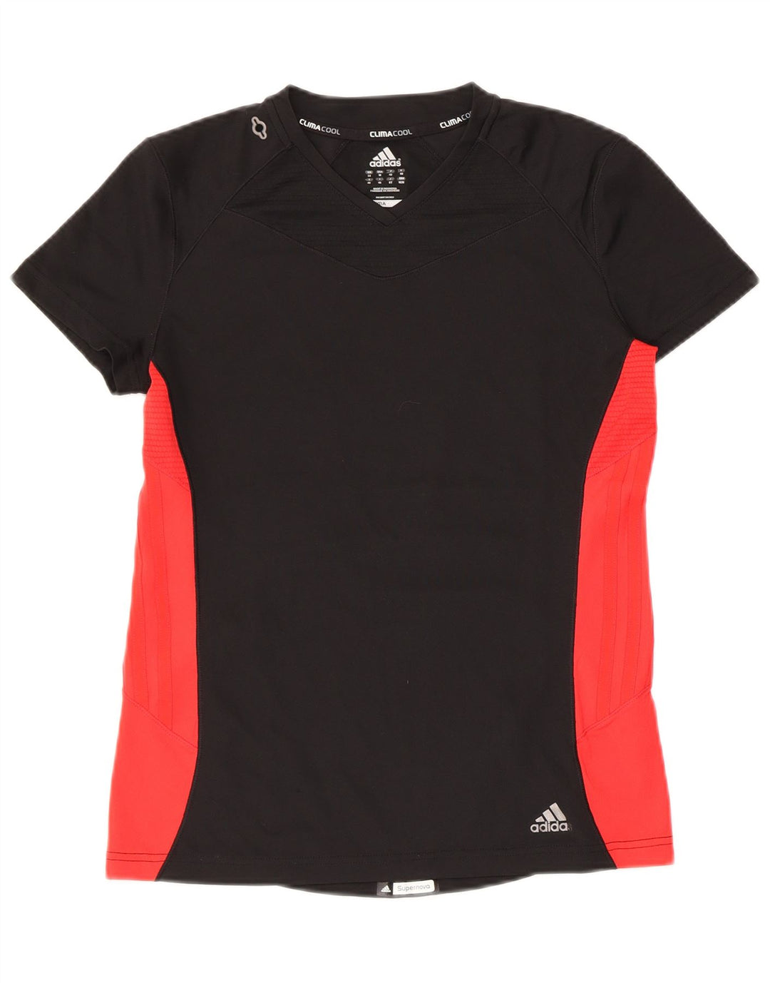 Adidas Damen Supernova T-Shirt Top UK 14 Medium Schwarz Colourblock