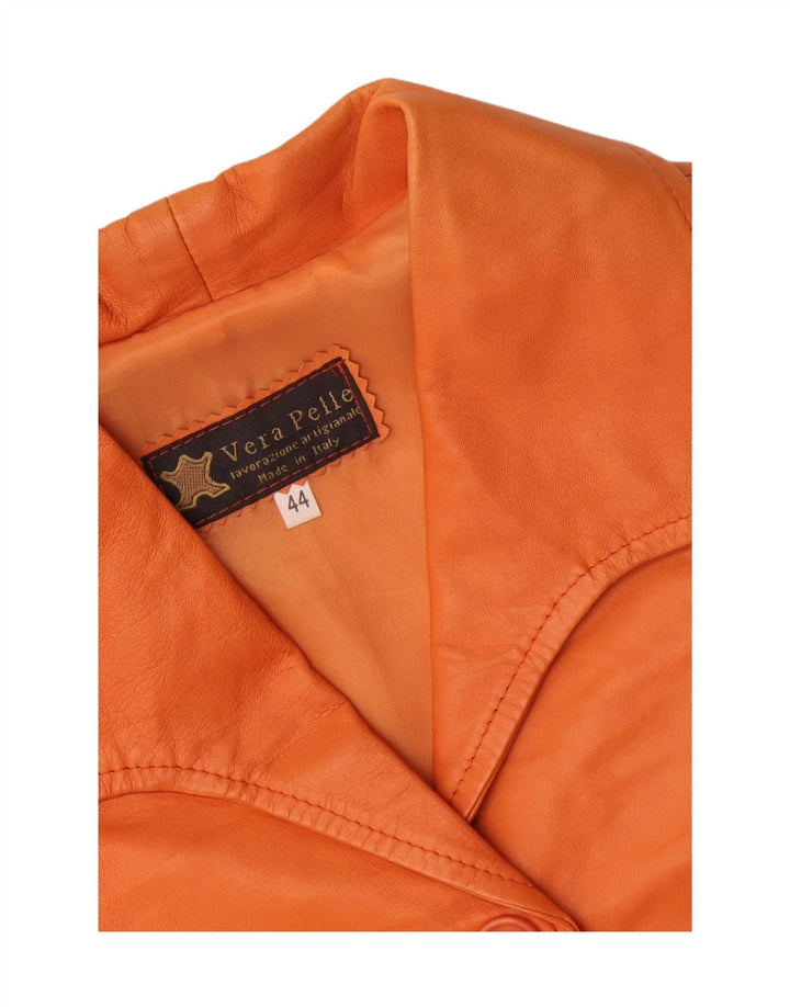Lavorazione Artigianale Damen 3-Knopf-Blazerjacke IT 44 Mittelorange