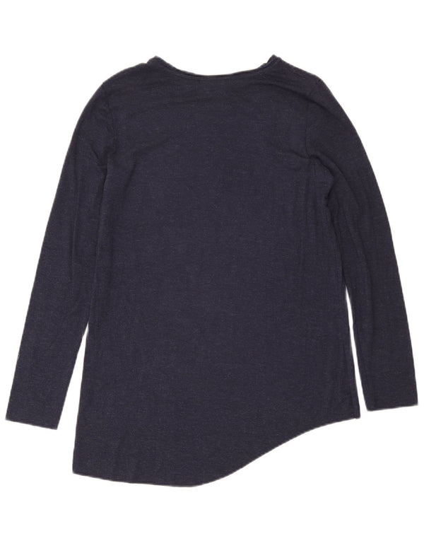Zara Damen Trafaluc Top Langarm UK 10 Small Marineblau meliert