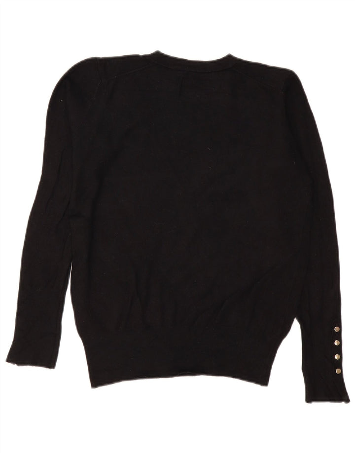 Zara Damen-Pullover mit Rundhalsausschnitt, Gr. 14, mittlere schwarze Viskose