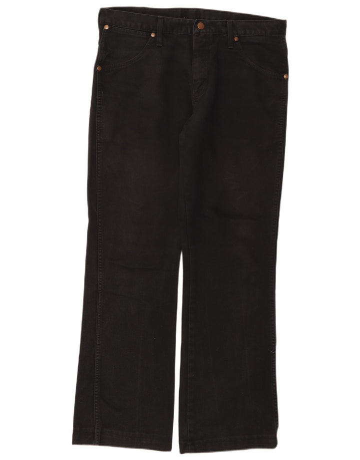 Wrangler Herren Dayton Bootcut Jeans W33 L31 Schwarze Baumwolle