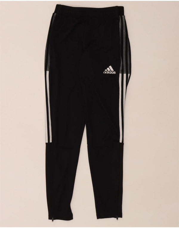 Adidas Damen Trainingshose UK 4/6 XS Schwarz gestreift Polyester