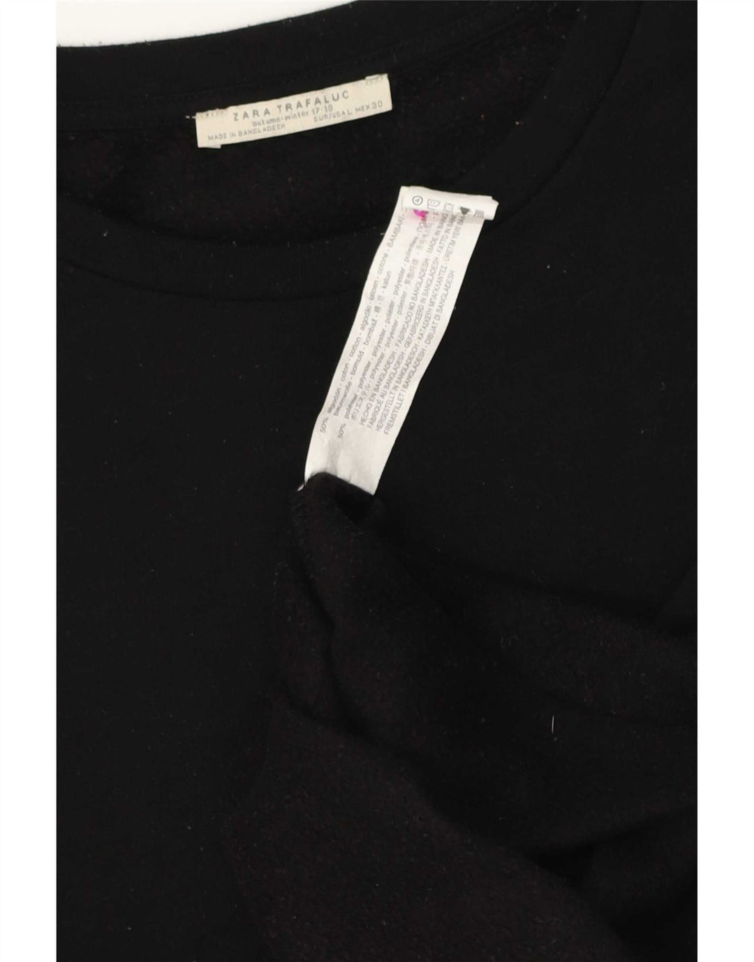 Zara Womens Trafaluc übergroße Bluse Top UK 16 große schwarze Baumwolle