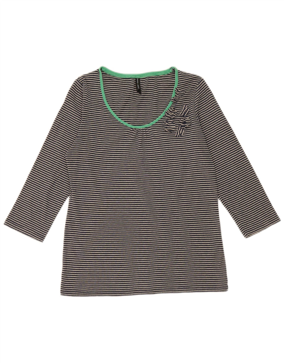 Marks & Spencer Damen-Top, 3/4-Ärmel, UK-Größe 44, mittelgroß, marineblau, Nadelstreifen