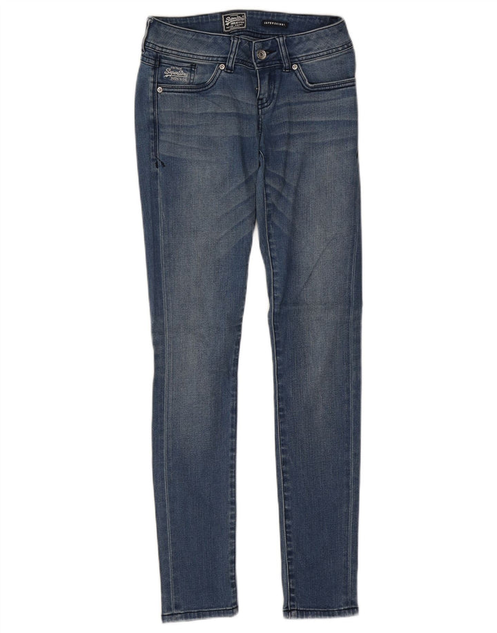 SUPERDRY Damen Super Skinny Jeans W26 L30 Blaue Baumwolle
